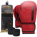 Luva de Boxe/Muay Thai First FX2 + Bandagem Extra VERMELHO/PRETO