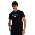 Camiseta do Grêmio Clássica Imortal Tricolor Surf Center Masculina PRETO