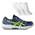 Tênis Masculino Asics Gel Task 3 + 3 Pares de Meias AZUL ESC/VERDE