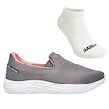 Kit Tênis Feminino Rainha Dream Iv + Meia CINZA/ROSA
