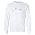 Camiseta Manga Longa Masculina Fila Letter Outline BRANCO
