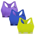 Top Puma Nadador sem Costura - 3 Unidades - Feminino ROSA/VERDE