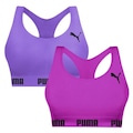 Top Puma Nadador sem Costura - 2 Unidades - Feminino ROSA/ROXO