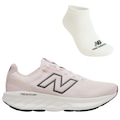 Tênis Feminino New Balance 520 V9 + Par de Meia ROSA CLA/BRANCO