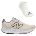 Tênis Feminino New Balance 520 V9 + Par de Meia BEGE/BRANCO
