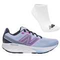 Tênis Feminino New Balance 520 V9 + Par de Meia AZUL CLA/ROXO