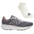 Tênis Masculino New Balance 520 V9 + Par de Meia CINZA/LARANJA