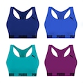 Top Puma Nadador sem Costura - 4 Unidades - Feminino AZUL ESC/ROXO