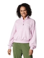 Blusão de Moletom Feminino Canyon Quarter Zip sem Capuz ROSA