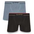 Kit Masculino Cueca Boxer Lupo Microfibra Sem Costura - 2 Unidades PRETO