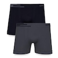 Kit 2 Cuecas Boxer Lupo Microfibra Sem Costura CINZA/PRETO