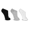 Meia Cano Invisível Masculina Olympikus Treino - 3 Pares BRANCO/CINZA CLARO