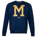 Blusão de Moletom Masculino Gola Careca New Era Milwaukee Brewers Fanpage AZUL ESCURO