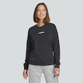 Blusão de Moletom Feminino adidas sem Capuz Logo Linear Feminino PRETO