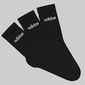 Meia Cano Alto adidas Linear - 3 Pares - Unissex PRETO
