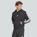 Blusão de Moletom Masculino adidas com Capuz Essentials 3 Stripes PRETO