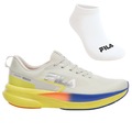 Tênis Masculino Fila Racer Fastpace + Par de Meia MARROM CLA/AMARELO