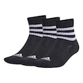 Meia Cano Médio Unissex adidas 3 Listras - 3 Pares PRETO/BRANCO