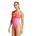 Maiô Feminino Adidas Colorblock X-Back Acolchoado ROSA/VERMELHO