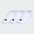 Meia Unissex Adidas Finas e Leves Sportswear Malha Elástica No-Show - 3 Pares BRANCO/PRETO