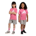 Camiseta Infantil adidas Essentials ROSA/BRANCO