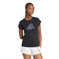 Camiseta Feminina Adidas de contorno PRETO