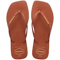 Chinelo Havaianas Slim Square Logo Pop Up Dedo Feminino MARROM