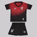 Conjunto do Athletico Paranaense I 25/26 Umbro Infantil VERMELHO