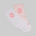 Meia Cano Longo Puma - 2 Pares - Infantil BRANCO/ROSA