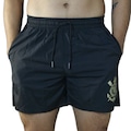 Bermuda do Corinthians Símbolo Bordado Gold Coimbra Masculina PRETO