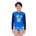 Camiseta Infantil Speedo Manga Longa Aquatic Tiger AZUL