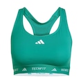 Top Feminino Adidas Techfit Suporte Médio VERDE/BRANCO