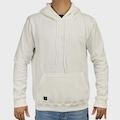 Blusão de Moletom Canguru Masculino Back Wash BW001 BRANCO