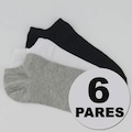 Kit 6 Pares de Meia Sapatilha Cano Invisível Selene Unissex BRANCO