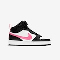 Tênis Infantil Nike Court Borough Mid 2 PRETO/ROSA