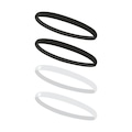 Faixa de Cabelo com Silicone Sportbr - 4 unidades BRANCO/PRETO