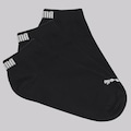 Meia Cano Curto Puma Sapatilha 3 Pares Feminina PRETO