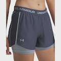 Shorts de Treino 2 em 1 Under Armour Tech Play Feminino CINZA