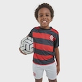 Kit Infantil do Flamengo Braziline Mini Craque PRETO/VERMELHO