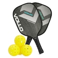 Kit 2 Raquetes e 4 Bolas Pickleball Vollo Lazer PRETO