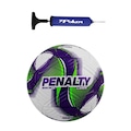 Kit Bola de Society Penalty Líder 25 + Bomba de Ar BRANCO/ROXO