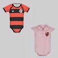 Body do Flamengo FutFanatics - 2 Unidades - Infantil ROSA