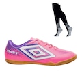 Chuteira Futsal Adulto Umbro Fast Ii + 1 Meião ROSA/ROXO