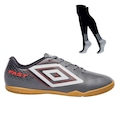 Chuteira Futsal Adulto Umbro Fast Ii + 1 Meião CINZA/BRANCO