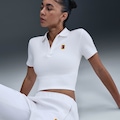 Camisa Polo Nike Court Heritage Cropped Feminina BRANCO