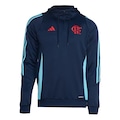 Blusão de Moletom de Treino com Capuz do Flamengo Tiro 24 adidas Masculino AZUL ESCURO