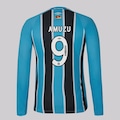 Camisa Manga Longa do Grêmio I 25/26 Umbro 9 Amuzu Masculina PRETO