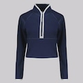 Blusão de Moletom Feminino Fila sem Capuz Cotton Blend Future Sports Ziper AZUL ESCURO