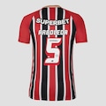 Camisa do São Paulo II 25/26 New Balance 5 Arboleda Masculina VERMELHO/BRANCO