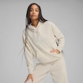 Blusão de Moletom Feminino Puma com Capuz ESS Relaxed BRANCO
